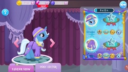 Size: 1280x720 | Tagged: safe, imported from derpibooru, trixie, pony, clothes, female, gameloft, gem, hat, solo
