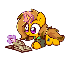 Size: 2560x2048 | Tagged: safe, artist:sugar morning, imported from derpibooru, oc, oc only, oc:amber honeycombs, pony, unicorn, book, chibi, female, magic, mare, simple background, solo, transparent background