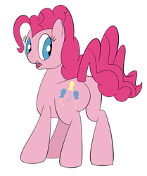 Size: 865x1035 | Tagged: safe, artist:astr0zone, imported from derpibooru, pinkie pie, earth pony, pony, balloonbutt, butt, female, looking back, mare, open mouth, plot, practice drawing, rear view, simple background, smiling, solo, white background