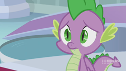 Size: 1280x720 | Tagged: safe, imported from derpibooru, screencap, spike, dragon, memories and more, spoiler:memories and more, spoiler:mlp friendship is forever, 9now, male, solo, winged spike, wings, worried