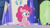 Size: 1280x720 | Tagged: safe, imported from derpibooru, screencap, pinkie pie, earth pony, pony, memories and more, spoiler:memories and more, spoiler:mlp friendship is forever, 9now, female, mare, sitting, solo, surprised