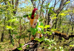 Size: 2048x1429 | Tagged: safe, imported from derpibooru, photographer:pakapaka1993, spring glow, kirin, forest, irl, japan, kirin in real life, photo, plushie, solo, tree