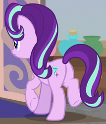 Size: 471x551 | Tagged: safe, imported from derpibooru, screencap, starlight glimmer, pony, unicorn, a horse shoe-in, butt, cropped, female, glimmer glutes, mare, plot, solo