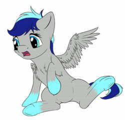 Size: 305x293 | Tagged: safe, artist:shaliwolf, imported from derpibooru, oc, oc:aspen volare, pegasus, pony, cute, female, filly, foal, rule 63, rule63betes, underhoof