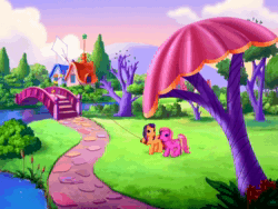 Size: 640x480 | Tagged: safe, imported from derpibooru, screencap, pinkie pie (g3), scootaloo (g3), earth pony, pony, meet the ponies, animated, female, g3, kite, pinkie pie's party party, sound, webm