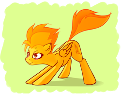 Size: 1845x1443 | Tagged: safe, artist:o0o-bittersweet-o0o, imported from derpibooru, spitfire, pegasus, pony, blushing, digital art, female, iwtcird, mare, meme, raised tail, simple background, sketch, smiling, solo, spread legs, spreading, stretching, tail, wings, wonderbolts