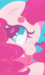 Size: 1154x1920 | Tagged: safe, artist:euphoriapony, artist:vivian reed, imported from derpibooru, pinkie pie, earth pony, pony, beanbrows, blue background, bust, cute, diapinkes, eyebrows, female, mare, open mouth, portrait, simple background, solo, starry eyes, wingding eyes