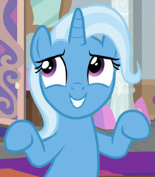 Size: 549x625 | Tagged: safe, imported from derpibooru, screencap, trixie, pony, unicorn, a horse shoe-in, cropped, female, mare, solo