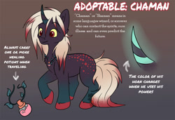 Size: 750x512 | Tagged: safe, artist:zobaloba, imported from derpibooru, oc, oc only, pony, unicorn, adoptable, adoptableoc, potion, reference, reference sheet, shaman, solo, wizard