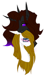 Size: 486x843 | Tagged: safe, artist:lunawolf28, artist:luuny-luna, imported from derpibooru, oc, oc only, changeling, pony, blushing, bust, female, glasses, mare, portrait, simple background, transparent background