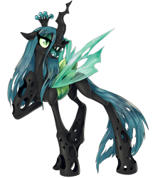 Size: 2580x3000 | Tagged: safe, artist:poole, artist:r-poole, artist:robert00poole, imported from derpibooru, queen chrysalis, changeling, changeling queen, crown, fangs, female, high res, hoof on chest, jewelry, open mouth, regalia, simple background, solo, transparent background