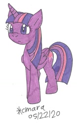 Size: 639x1026 | Tagged: safe, artist:cmara, imported from derpibooru, twilight sparkle, alicorn, pony, confused, female, mare, solo, traditional art, twilight sparkle (alicorn)