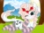 Size: 1442x1080 | Tagged: safe, artist:_wulfie, imported from derpibooru, oc, oc only, oc:angel paw, pony, unicorn, blushing, clothes, floral head wreath, flower, horn, jewelry, leonine tail, mountain, necklace, one eye closed, outdoors, paw prints, prone, smiling, socks, solo, striped socks, tree, unicorn oc, wink