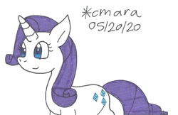 Size: 959x623 | Tagged: safe, artist:cmara, imported from derpibooru, rarity, pony, unicorn, female, mare, simple background, solo, traditional art, white background