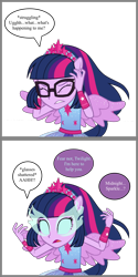 Size: 1280x2560 | Tagged: safe, artist:ga3758-on-deviant, imported from derpibooru, sci-twi, twilight sparkle, equestria girls, equestria girls series, clothes, female, glasses, midnight sparkle, ponied up, possessed, possession, scitwilicorn, simple background, sleeveless, solo, super ponied up, transparent background