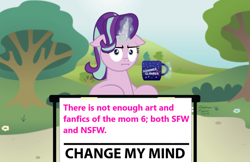 Size: 1024x662 | Tagged: safe, artist:aleximusprime, edit, imported from derpibooru, starlight glimmer, pony, unicorn, change my mind, exploitable meme, female, horn, mare, meme