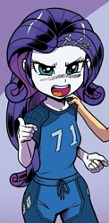 Size: 497x1020 | Tagged: safe, artist:pencils, edit, idw, imported from derpibooru, applejack, rarity, equestria girls, spoiler:comic, spoiler:comicequestriagirlsmarchradness, angry, clothes, cute, madorable, raribetes