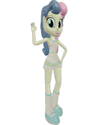 Size: 561x720 | Tagged: safe, artist:topsangtheman, imported from derpibooru, bon bon, sweetie drops, equestria girls, 3d, female, looking at you, simple background, solo, source filmmaker, transparent background, waving