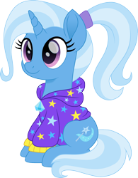 Size: 1168x1500 | Tagged: safe, artist:cloudy glow, artist:cloudyglow, imported from derpibooru, trixie, pony, unicorn, babysitter trixie, cloudyglow is trying to murder us, cute, diatrixes, female, gameloft, gameloft interpretation, mare, movie accurate, ponytail, simple background, sitting, solo, transparent background, weapons-grade cute