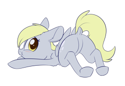 Size: 1306x904 | Tagged: safe, artist:dusthiel, imported from derpibooru, derpy hooves, pegasus, pony, blushing, bubble butt, butt, cute, derpabetes, dock, featureless crotch, female, looking back, mare, plot, profile, rear view, simple background, solo, transparent background