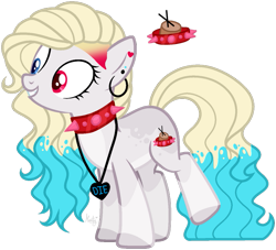 Size: 633x574 | Tagged: safe, artist:mintoria, imported from derpibooru, oc, oc only, oc:neon gore, earth pony, pony, choker, female, mare, simple background, solo, spiked choker, transparent background