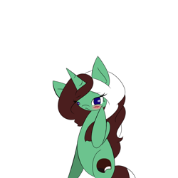 Size: 1000x1000 | Tagged: safe, artist:kaggy009, imported from derpibooru, oc, oc only, oc:peppermint pattie (unicorn), pony, unicorn, ask peppermint pattie, blushing, female, mare, solo