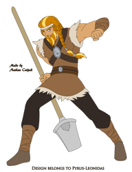 Size: 1920x2497 | Tagged: safe, artist:pyrus-leonidas, imported from derpibooru, part of a set, rockhoof, human, series:mortal kombat:defenders of equestria, beard, belt, boots, braid, clothes, crossover, facial hair, humanized, male, man, mortal kombat, pants, rockhoof's shovel, shoes, shovel, simple background, solo, transparent background