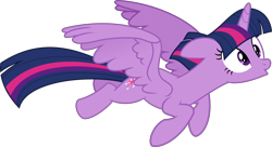 Size: 5533x3000 | Tagged: safe, artist:sollace, derpibooru exclusive, imported from derpibooru, twilight sparkle, alicorn, pony, princess twilight sparkle (episode), .svg available, :o, female, flying, o, o mouth, open mouth, show accurate, simple background, solo, transparent background, twilight sparkle (alicorn), vector