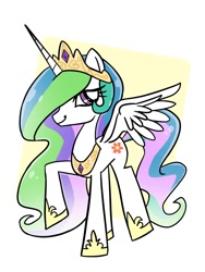 Size: 768x1024 | Tagged: safe, artist:tomizawa96, imported from derpibooru, princess celestia, alicorn, pony, female, jewelry, regalia, solo