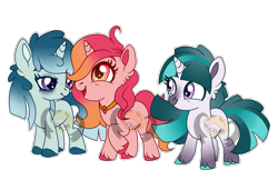 Size: 1211x784 | Tagged: safe, artist:lemonkaiju, imported from derpibooru, oc, oc:sparkling moonrock, oc:stage lights, oc:twinkling moonbeam, pony, unicorn, female, filly, magical lesbian spawn, obtrusive watermark, offspring, parent:adagio dazzle, parent:moondancer, parent:shining armor, parent:sunset shimmer, parents:shiningdancer, parents:sunsagio, simple background, transparent background, watermark