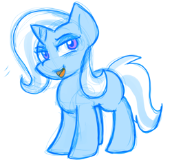 Size: 790x744 | Tagged: safe, artist:zutcha, imported from derpibooru, trixie, pony, unicorn, female, sketch, smiling, solo