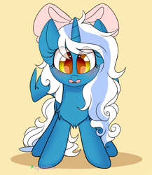 Size: 2112x2436 | Tagged: safe, artist:2pandita, imported from derpibooru, oc, oc only, oc:fleurbelle, alicorn, pony, bow, female, hair bow, mare, solo