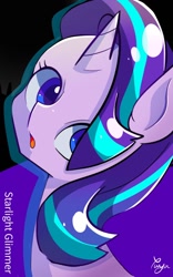 Size: 750x1200 | Tagged: safe, artist:hinahina_1309, imported from derpibooru, starlight glimmer, pony, unicorn, cute, female, glimmerbetes, looking back, mare, open mouth, solo