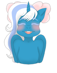 Size: 290x373 | Tagged: safe, artist:hoshisora00, imported from derpibooru, oc, oc:fleurbelle, alicorn, alicorn oc, blushing, bow, eyes closed, female, hair bow, horn, mare, simple background, transparent background, wings