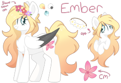 Size: 3000x2048 | Tagged: safe, artist:cinnamontee, imported from derpibooru, oc, oc only, oc:ember, oc:ember (cinnamontee), pegasus, pony, female, mare, reference sheet, simple background, solo, transparent background, two toned wings, wings