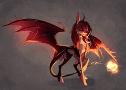 Size: 2983x2133 | Tagged: safe, artist:iheyyasyfox, imported from derpibooru, oc, oc only, dracony, dragon, hybrid, pony, female, fire, solo