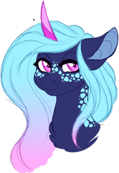 Size: 1024x1488 | Tagged: safe, artist:azure-art-wave, imported from derpibooru, oc, oc only, pony, unicorn, bust, female, mare, portrait, simple background, solo, transparent background