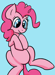 Size: 700x950 | Tagged: safe, artist:riotsweetly, imported from derpibooru, pinkie pie, earth pony, pony, cute, exposed belly, female, mare, simple background, solo