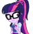 Size: 990x1024 | Tagged: safe, anonymous artist, imported from derpibooru, sci-twi, twilight sparkle, equestria girls, digital art, drawing, female, simple background, solo, transparent background