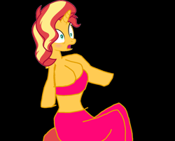 Size: 1271x1024 | Tagged: safe, imported from derpibooru, sunset shimmer, anthro, pony, unicorn, 1000 hours in ms paint, blushing