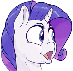 Size: 500x482 | Tagged: safe, artist:sirmasterdufel, imported from derpibooru, rarity, pony, unicorn, bust, emotes, female, meme, open mouth, poggers, simple background, solo, transparent background, wide eyes