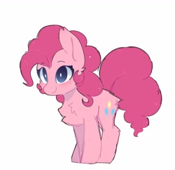 Size: 1280x1240 | Tagged: safe, artist:little-sketches, artist:php146, imported from derpibooru, pinkie pie, earth pony, pony, chest fluff, cute, diapinkes, female, mare, simple background, solo, white background