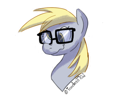 Size: 868x703 | Tagged: safe, artist:toodles3702, imported from derpibooru, derpy hooves, pegasus, pony, bust, cute, derpabetes, female, glasses, hipster, mare, portrait, signature, simple background, smiling, solo, transparent background