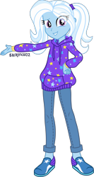 Size: 4150x7788 | Tagged: safe, artist:sacrifice02, imported from derpibooru, trixie, equestria girls, absurd resolution, babysitter trixie, female, looking at you, pigtails, simple background, solo, transparent background