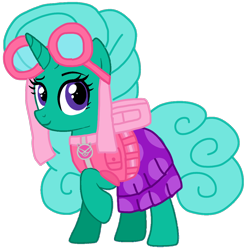 Size: 1060x1071 | Tagged: safe, alternate version, artist:徐詩珮, imported from derpibooru, glitter drops, pony, unicorn, series:sprglitemplight diary, series:sprglitemplight life jacket days, series:springshadowdrops diary, series:springshadowdrops life jacket days, alternate universe, base used, cat skye (paw patrol), clothes, cute, dress, eyelashes, female, goggles, mare, mean glitter drops, paw patrol, raised hoof, simple background, smiling, solo, the catastrophe crew, transparent background