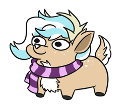 Size: 751x627 | Tagged: safe, artist:jargon scott, imported from derpibooru, oc, oc only, oc:karolin, deer, reindeer, chest fluff, clothes, scarf, solo, squatpony