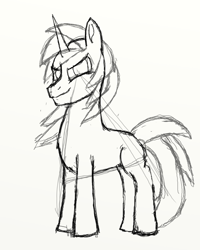 Size: 2400x3000 | Tagged: safe, artist:saburo daimando, imported from derpibooru, oc, oc:coldnelius snap, pony, concept art, concept sketch, critique requested, male, standing, wip