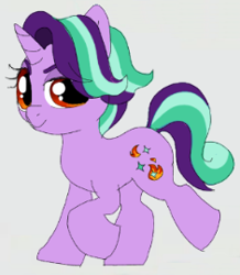 Size: 235x270 | Tagged: safe, artist:anonymous, edit, edited edit, imported from derpibooru, oc, oc only, oc:starfire glimmer, pony, unicorn, cutie mark, eyebrows, eyelashes, eyeshadow, female, fire, glimmercest, implied incest, inbreeding, incest, looking at you, makeup, male, mare, nostrils, offspring, parent:starlight glimmer, parents:firelight glimmer, parents:glimmercest, product of incest, running, shipping, simple background, smiling, solo, stars, straight, trotting, xk-class end-of-the-world scenario