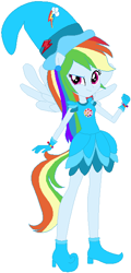 Size: 316x656 | Tagged: safe, artist:selenaede, artist:user15432, imported from derpibooru, rainbow dash, human, equestria girls, barely eqg related, base used, blue dress, boots, clothes, cosplay, costume, crossover, cutie mark, cutie mark on clothes, ear piercing, earring, element of loyalty, gloves, hat, jewelry, magical doremi, ojamajo doremi, piercing, ponied up, shoes, solo, wings, witch, witch apprentice, witch costume, witch hat