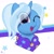 Size: 1280x1280 | Tagged: safe, artist:potato22, imported from derpibooru, trixie, pony, abstract background, alternate hairstyle, babysitter trixie, bust, clothes, cute, diatrixes, eye clipping through hair, female, gameloft interpretation, hoodie, looking at you, mare, movie accurate, one eye closed, open mouth, ponytail, portrait, solo, stars, wink